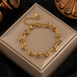 Luxury 18K Gold Modern Chain Bracelet