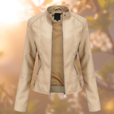 Chic Women's Leather Biker Jacket | Premium Quality, Stylish Design