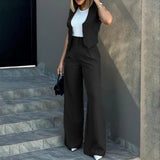 Stella - Elegant stylish sleeveless blazer and pants set