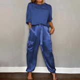 Women’s Satin Co Ord Set | Glossy, Cargo Trousers