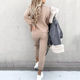 Women’s Knitted Lounge Set | Drawstring, Balloon Sleeves