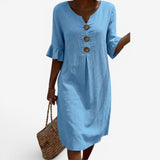 Adelaine™ Button-Detail Midi Dress