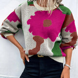 Liselotte - Cozy Oversized Floral Print Sweater