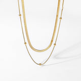 Claire – Elegant Double-Row Gold Necklace with a Contemporary Luster