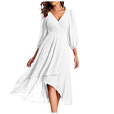 VITTORIA | Chic Asymmetric Hem Dress with Flowing Sleeves - Perfect for Any Occasion