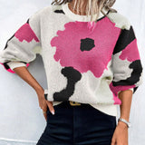 Liselotte - Cozy Oversized Floral Print Sweater