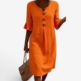 Adelaine™ Button-Detail Midi Dress