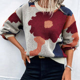 Liselotte - Cozy Oversized Floral Print Sweater