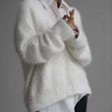Alyssa - Elegant loose cardigan with deep V-neck