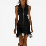 Maëlle™ Fringed Mini Fitted Dress