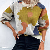 Liselotte - Cozy Oversized Floral Print Sweater