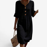 Adelaine™ Button-Detail Midi Dress