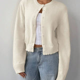 Loretta - Elegant Short Knitted Cardigan with Buttons