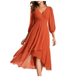 VITTORIA | Chic Asymmetric Hem Dress with Flowing Sleeves - Perfect for Any Occasion