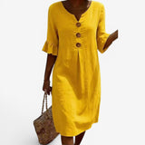 Adelaine™ Button-Detail Midi Dress