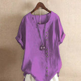 Women’s Casual Summer Shirt | Short Sleeve, Asymmetrical