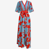Éléonore™ V-Neck Maxi Dress with Fluid Design