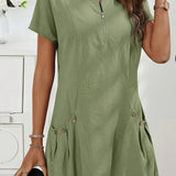 MARIELLA | Elegant Summer Dress with Chic Zip, Functional Pockets, and All-Day Comfort