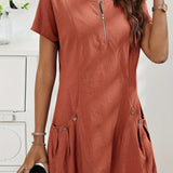 MARIELLA | Elegant Summer Dress with Chic Zip, Functional Pockets, and All-Day Comfort
