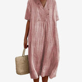 Gioellea™ V-Neck Midi Dress