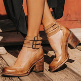 Women's Vintage Summer Heels | Ankle Strap, Closed Toe