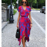 Women's Boho Wrap Summer Dress | Midi