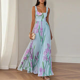 LYRA | Chic Floral Maxi Dress Featuring a Flattering Pleated Design