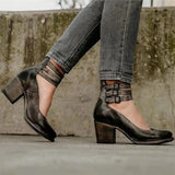 Women's Vintage Summer Heels | Ankle Strap, Closed Toe