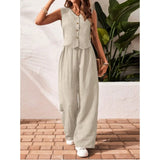 Women's Summer Co-Ord Set | Sleeveless, Wide Leg