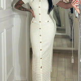 Women's Knit Midi Dress | Formal, Short Sleeve