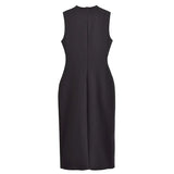 Women's Formal Midi Dress | Sleeveless, Belted