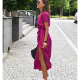 Women's Boho Wrap Summer Dress | Midi