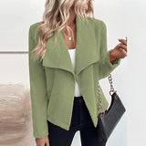 Jelly - Stylish waffle knitted blazer jacket