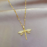 Dragonfly Crystal Necklace – Emblem of Change and Elegance