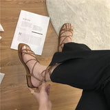 Women’s Summer Strappy Sandals | Lace-Up, Square Toe