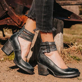 Women's Vintage Summer Heels | Ankle Strap, Closed Toe