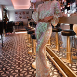Women’s Co Ord Set | Sequin, Flared Trousers