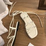 Women’s Summer Strappy Sandals | Lace-Up, Square Toe