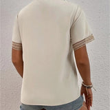 Women’s Casual Summer Shirt | Short Sleeve, Lace-Trimmed