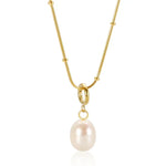 Pauline – Elegant Gold Necklace Featuring a Pearl Pendant