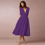 Women's Elegant A-Line Party Dress | Midi