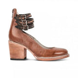 Women's Vintage Summer Heels | Ankle Strap, Closed Toe