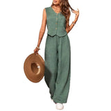 Women's Summer Co-Ord Set | Sleeveless, Wide Leg