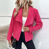 Jelly - Stylish waffle knitted blazer jacket