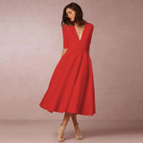 Women's Elegant A-Line Party Dress | Midi