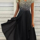 Women's Sparkly Evening Party Dress | Maxi