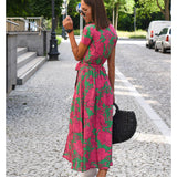 Women's Boho Wrap Summer Dress | Midi