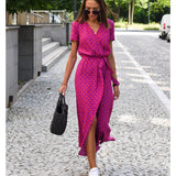 Women's Boho Wrap Summer Dress | Midi