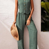 Women's Summer Co-Ord Set | Sleeveless, Wide Leg