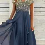 Women's Sparkly Evening Party Dress | Maxi